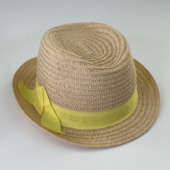 Scala Pronto Fedora Paper Hat with Yellow Band Unisex Size OS EUC - Picture 14 of 16